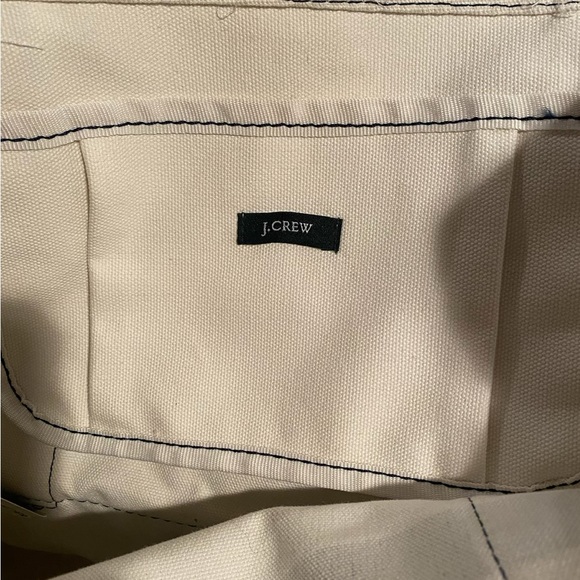 J. Crew Navy and White Striped Boardwalk Tote Bag - Picture 5 of 5